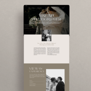 Modern editorial Showit website template for photographers with a timeless, high-end design and elegant layout to attract dream clients