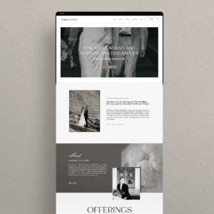 Editorial Showit website template for photographers with a bold, modern, and high-end design