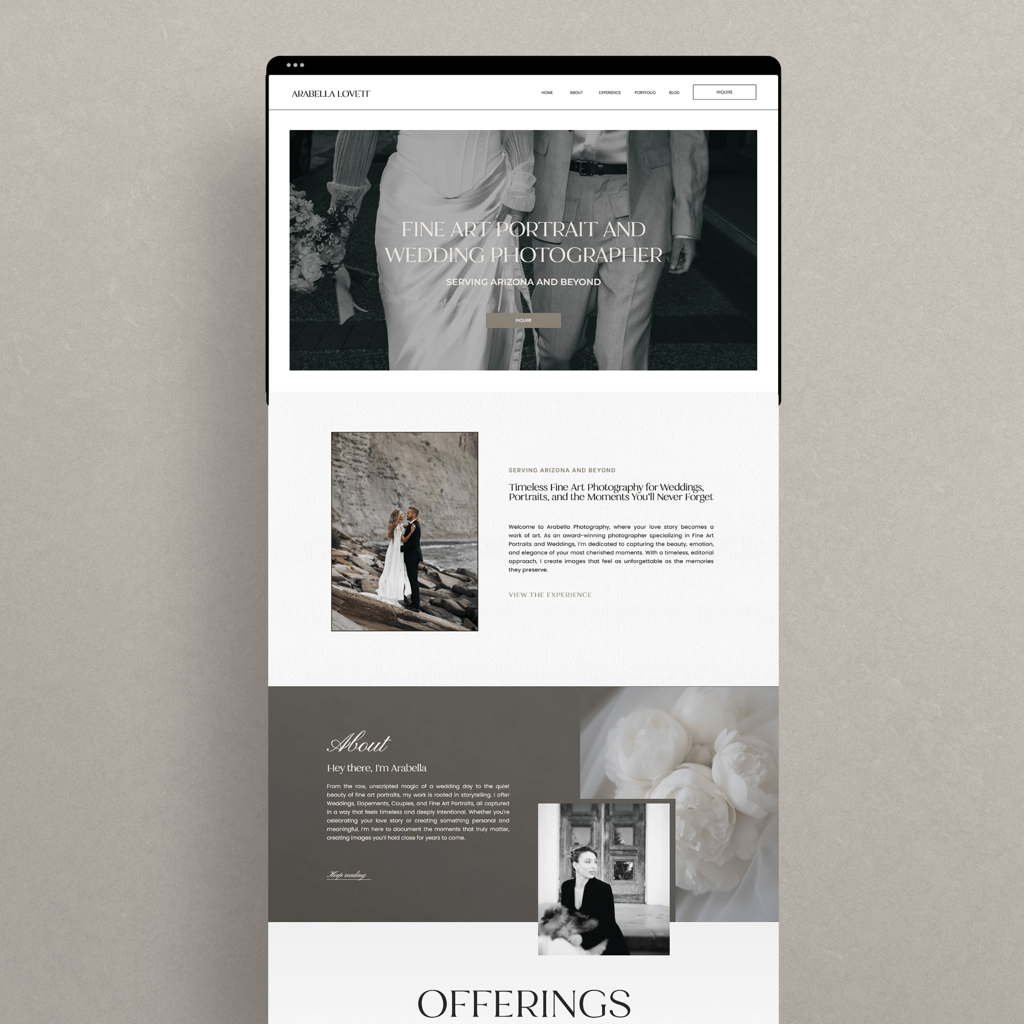 Editorial Showit website template for photographers with a bold, modern, and high-end design