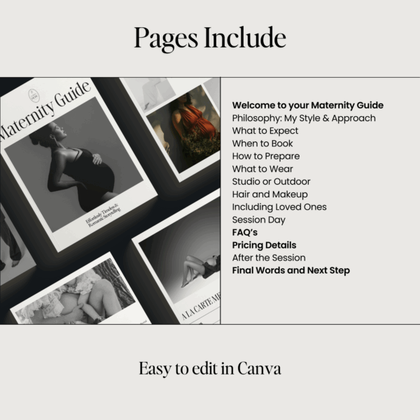 Maternity Photographer Client Guide Template - Image 4