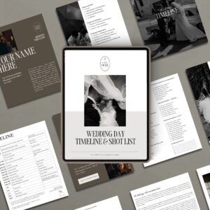 Wedding Shot List and Timeline Template