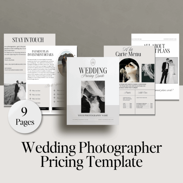 Wedding Photographer Pricing Template - Image 2