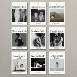 "The Ultimate Client Experience Bundle for photographers – 9 Canva client guide templates for a polished, high-end client experience