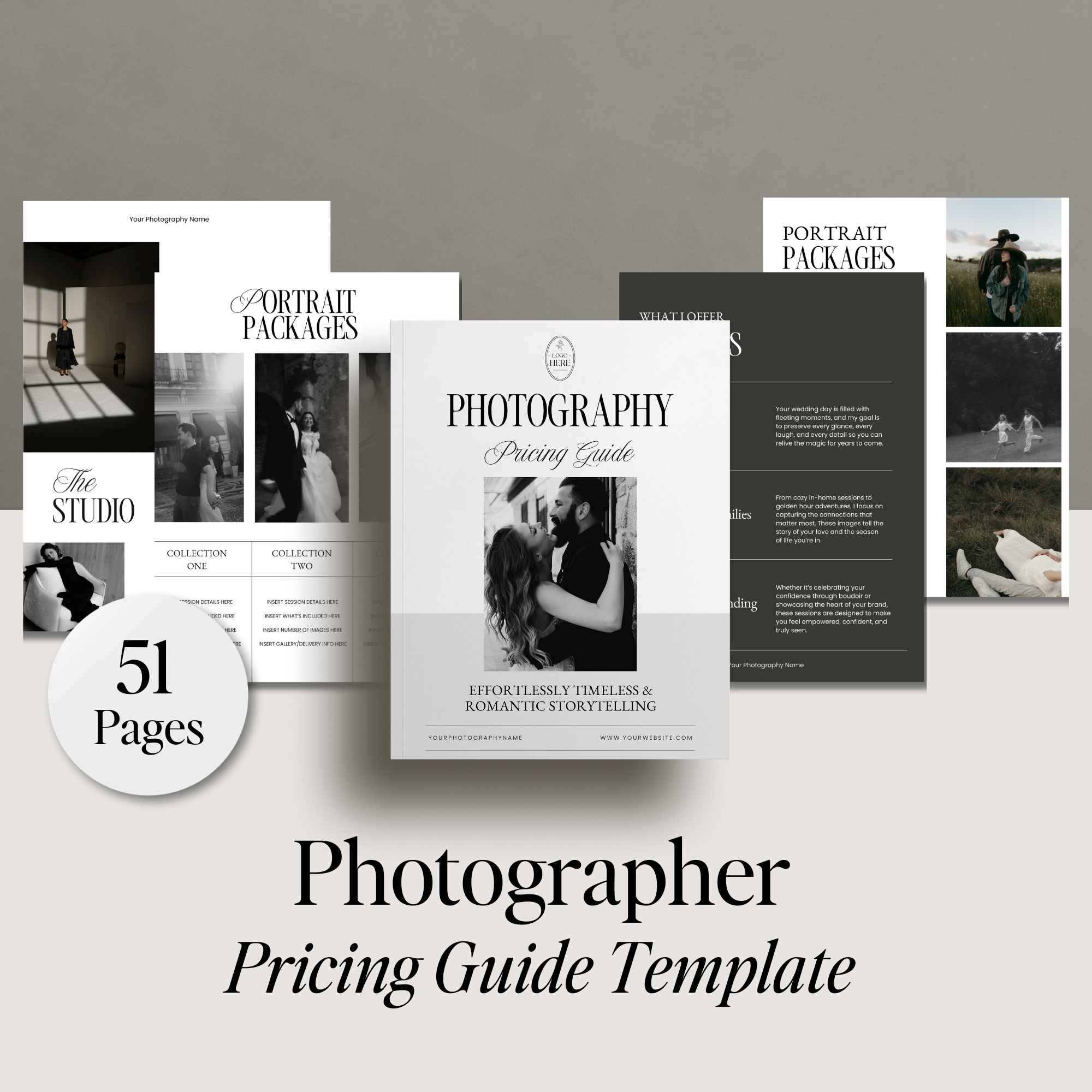 Photography Pricing Guide Canva Template