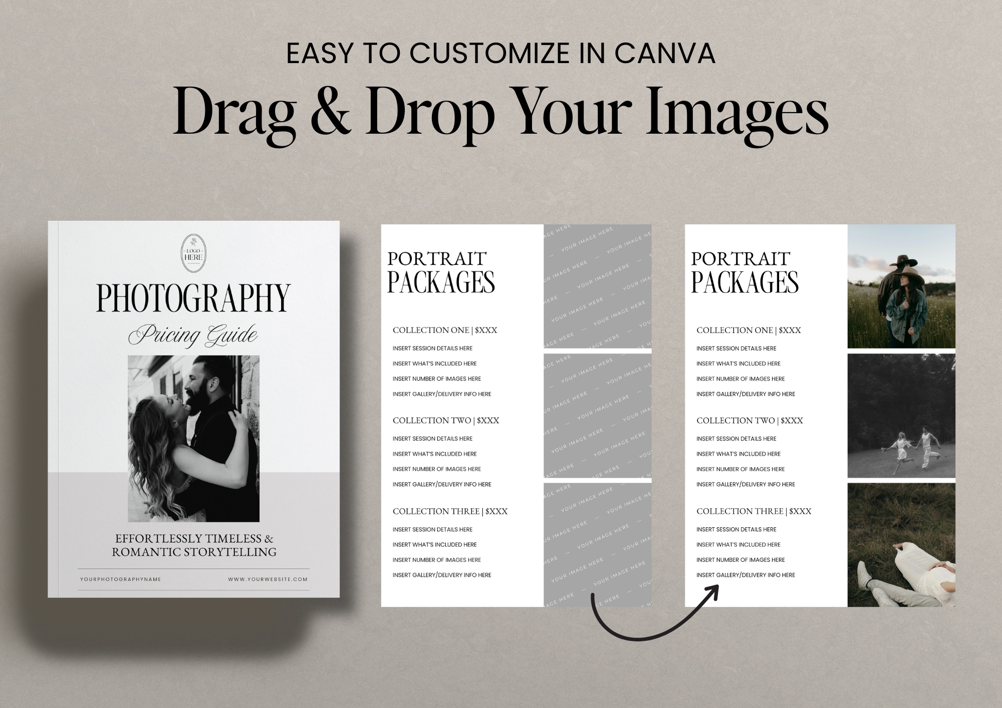 Photography Pricing Guide Canva Template